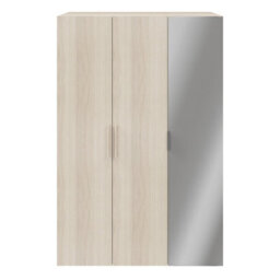 GoodHome Atomia Freestanding Matt Oak Effect Chipboard Mirrored Triple Wardrobe (H)2250mm (W)1000mm (D)580mm - thumbnail 1