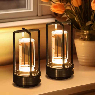Golden Cordless Led Table Lamp , Portable Rechargeable Night Light - image 1