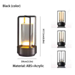 Golden Cordless Led Table Lamp , Portable Rechargeable Night Light - thumbnail 2