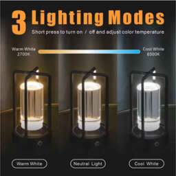 Golden Cordless Led Table Lamp , Portable Rechargeable Night Light - thumbnail 3