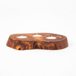Verano Spanish Ceramics Olive Wood Natural Grained Home Décor Rustic Tea Light Holders Set Of 3 (Diam) 9Cm, 14Cm & 20Cm - thumbnail 3