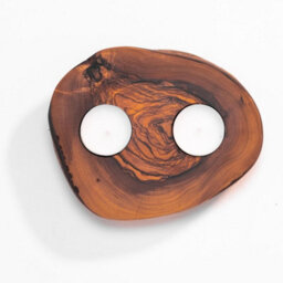Verano Spanish Ceramics Olive Wood Natural Grained Home Décor Rustic Tea Light Holders Set Of 3 (Diam) 9Cm, 14Cm & 20Cm - thumbnail 7