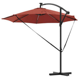 Berkfield Cantilever Banana Parasol Terracotta 294 X 294 X 248 Cm - thumbnail 7
