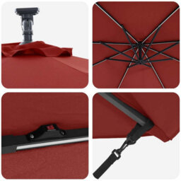 Berkfield Cantilever Banana Parasol Terracotta 294 X 294 X 248 Cm - thumbnail 8