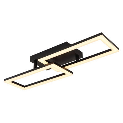 Luminosa Lighting Luminosa Sapena 61X20Cm Integrated Led Semi Flush Ceiling Light Matt Black 2X Led 3000K - image 1