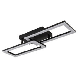 Luminosa Lighting Luminosa Sapena 61X20Cm Integrated Led Semi Flush Ceiling Light Matt Black 2X Led 3000K - thumbnail 2
