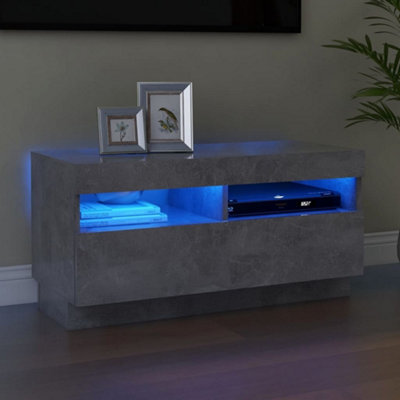 Berkfield Tv Cabinet With Led Lights Concrete Grey 80X35X40 Cm - image 1