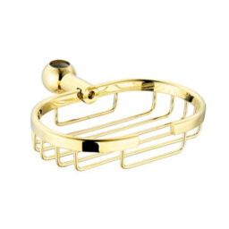 Enki Gold Traditional Contemporary Bathroom Brass Adjustable Soap Dish Holder Accessory Shower Caddy For 18mm Rigid Riser Rail I03
