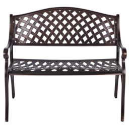 Beliani Garden Bench Staggia 104 Cm Metal Brown