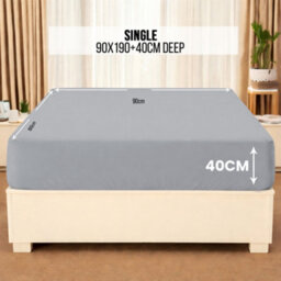 Aspire Homeware Silver Fitted Sheet 40 Cm Extra Deep Pocket Hypoallergenic Bed Sheet Microfiber (L)190Cm X (W)90Cm, Single - thumbnail 7