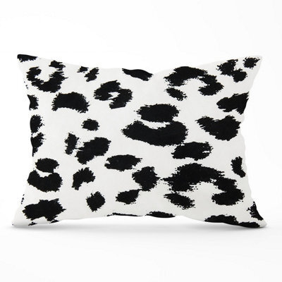 Warren Reed Designer Black Leopard Print Cushions 33Cm X 48Cm