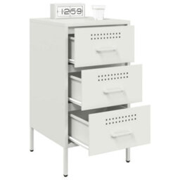 Berkfield Bedside Cabinets 2 Pcs White 36X39X68 Cm Steel - thumbnail 4