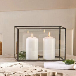 Black Metal Candle Holder Rectangular