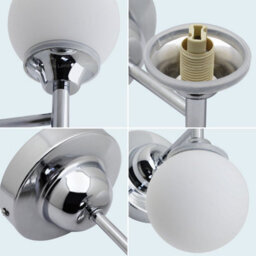 Long Life Lamps Company Modern Chrome Double Wall Light Sconce Frosted Glass Globe Ip44 H3095 With Led G9 Warm White - thumbnail 5