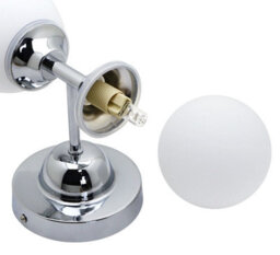 Long Life Lamps Company Modern Chrome Double Wall Light Sconce Frosted Glass Globe Ip44 H3095 With Led G9 Warm White - thumbnail 4