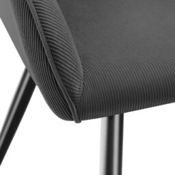Tectake Set Of 6 Dining Chair Marilyn - Corduroy Look, Upholstered, Armchair, Continuous Backrest  - Anthracite/black - thumbnail 9