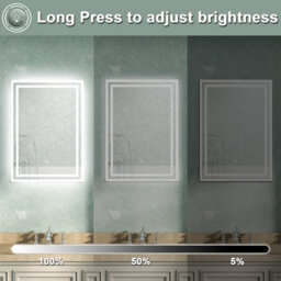 AVER-GROWTH Led Bathroom Mirror With Demister Pad Anti-Fog Dimmable Touch/wall Switch Portrait/landscape Wall Mounted 500X700mm - thumbnail 3