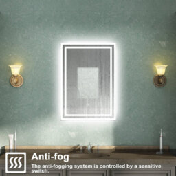 AVER-GROWTH Led Bathroom Mirror With Demister Pad Anti-Fog Dimmable Touch/wall Switch Portrait/landscape Wall Mounted 500X700mm - thumbnail 2