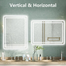 AVER-GROWTH Led Bathroom Mirror With Demister Pad Anti-Fog Dimmable Touch/wall Switch Portrait/landscape Wall Mounted 500X700mm - thumbnail 5