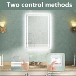 AVER-GROWTH Led Bathroom Mirror With Demister Pad Anti-Fog Dimmable Touch/wall Switch Portrait/landscape Wall Mounted 500X700mm - thumbnail 4