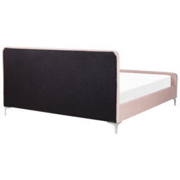 Beliani Bed Velvet Lunan 180 X 200 Cm (Eu Super King) Pastel Pink - thumbnail 6