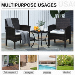 Outsunny 45Cm Square Metal Outdoor Patio Bistro Table Coffee Desk Black - thumbnail 6
