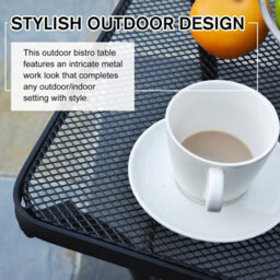 Outsunny 45Cm Square Metal Outdoor Patio Bistro Table Coffee Desk Black - thumbnail 4