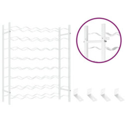Berkfield Wine Rack For 48 Bottles White Metal - thumbnail 6