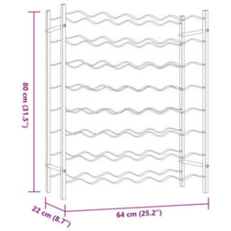 Berkfield Wine Rack For 48 Bottles White Metal - thumbnail 8
