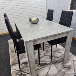Dining Table With 4 Chairs, Dining Table Room Set 4, Kitchen Set Of 4, Grey Table, 4 Black Chairs Furniture Kosy Koala - thumbnail 4