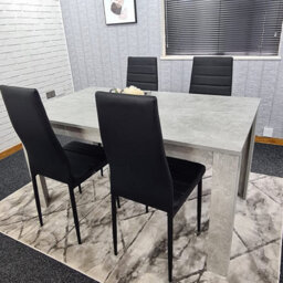 Dining Table With 4 Chairs, Dining Table Room Set 4, Kitchen Set Of 4, Grey Table, 4 Black Chairs Furniture Kosy Koala - thumbnail 3