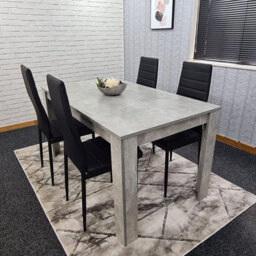 Dining Table With 4 Chairs, Dining Table Room Set 4, Kitchen Set Of 4, Grey Table, 4 Black Chairs Furniture Kosy Koala - thumbnail 2