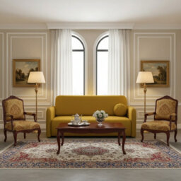 Viva Sun Iv Living Room Sofa Bed Sleeper Chair With Storage Compartment Metal Legs Chipboard 170X103X85Cm Mustard - thumbnail 2