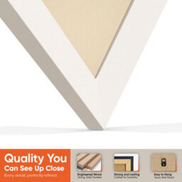 "AK Frames 25X17"" White Sleek Vinyl Record Frame With Ivory Mount For 12 Inch Lp Cover & Disc - Overlapped Design" - thumbnail 3