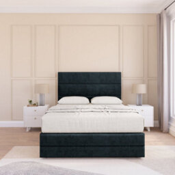 "Sloomy 4Ft Monaco Divan Bed Base Black Naples ,4 Drawers, 12"" Footboard & 26"" Struts Headboard - Small Double" - thumbnail 2
