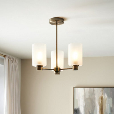 Pagazzi Lighting Pagazzi Kingsholm 3-Light Antique Brass Semi-Flush Ceiling Light - image 1