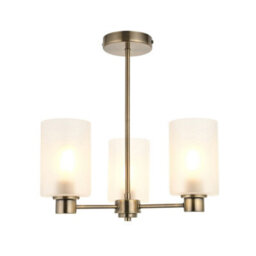 Pagazzi Lighting Pagazzi Kingsholm 3-Light Antique Brass Semi-Flush Ceiling Light - thumbnail 7