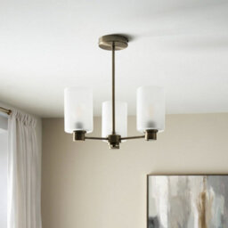 Pagazzi Lighting Pagazzi Kingsholm 3-Light Antique Brass Semi-Flush Ceiling Light - thumbnail 2