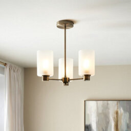 Pagazzi Lighting Pagazzi Kingsholm 3-Light Antique Brass Semi-Flush Ceiling Light - thumbnail 1