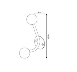 GoodHome Corne White & Natural Metal & Schima Wall-Mounted Hat & Coat Hook (H)185mm (D)107mm - thumbnail 6