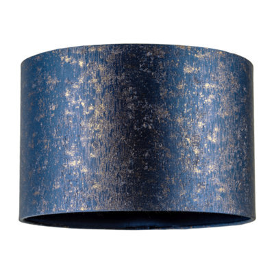 Happy Homewares Midnight Blue Jacquard Fabric Lamp Shade With Gold Foil Fleck Accents - image 1