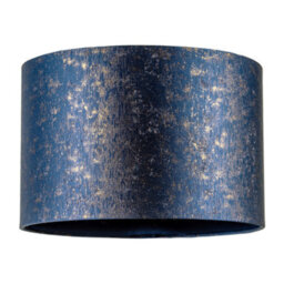 Happy Homewares Midnight Blue Jacquard Fabric Lamp Shade With Gold Foil Fleck Accents