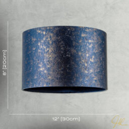 Happy Homewares Midnight Blue Jacquard Fabric Lamp Shade With Gold Foil Fleck Accents - thumbnail 7