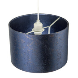 Happy Homewares Midnight Blue Jacquard Fabric Lamp Shade With Gold Foil Fleck Accents - thumbnail 3