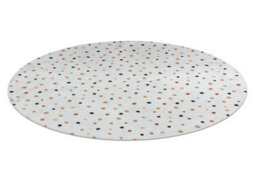 RugsX Bambino 47890 Round Washing Carpet Dots For Children Anti-Slip - White Brown Circle 160 Cm - thumbnail 3