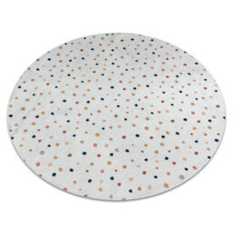RugsX Bambino 47890 Round Washing Carpet Dots For Children Anti-Slip - White Brown Circle 160 Cm - thumbnail 4