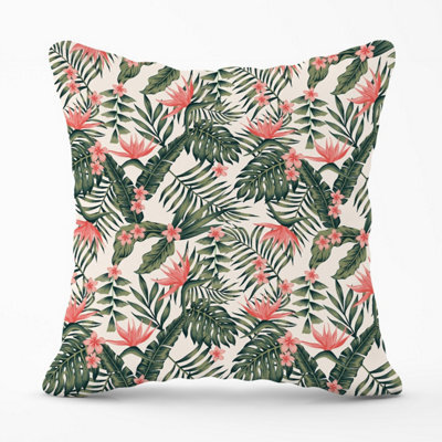 Warren Reed Designer Dark Tropical Green Leaves Outdoor Cushion 45Cm X 45Cm - image 1
