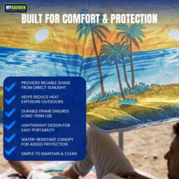 My Garden Outdoor Living Beach Umbrella Parasol With Uv Resistant Canopy Portable Lightweight Foldable Sun Shade Umbrella For Beach Easy To Fix Yellow - thumbnail 6