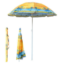 My Garden Outdoor Living Beach Umbrella Parasol With Uv Resistant Canopy Portable Lightweight Foldable Sun Shade Umbrella For Beach Easy To Fix Yellow