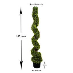 2 X Greenbrokers Artificial Spiral Boxwood Topiary Trees 5Ft/150Cm - thumbnail 2